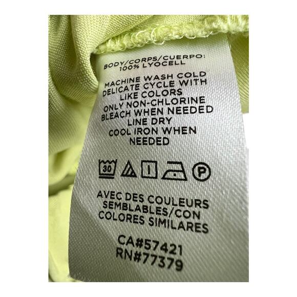 Ann Taylor Lyocell Womens Trousers Slacks Pockets 12 Yellow Green Casual - Picture 6 of 6